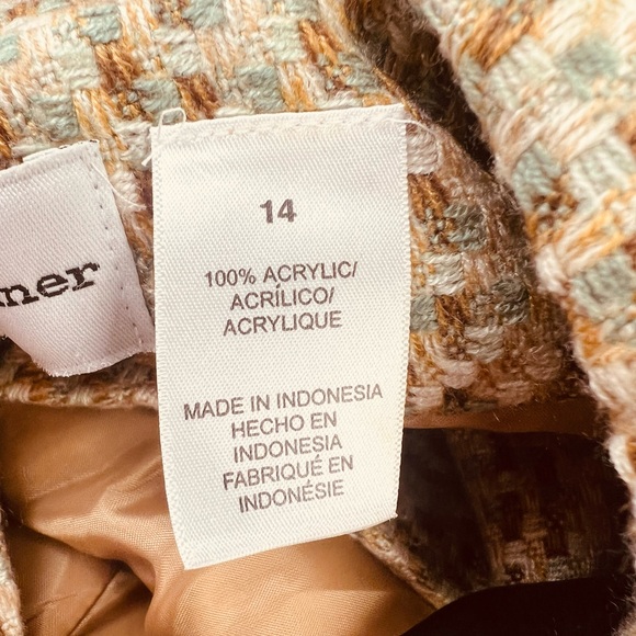 Vintage Alfred Dunner Blazer Tweed Women's 14 Tan Brown With Front Pockets - Picture 11 of 12